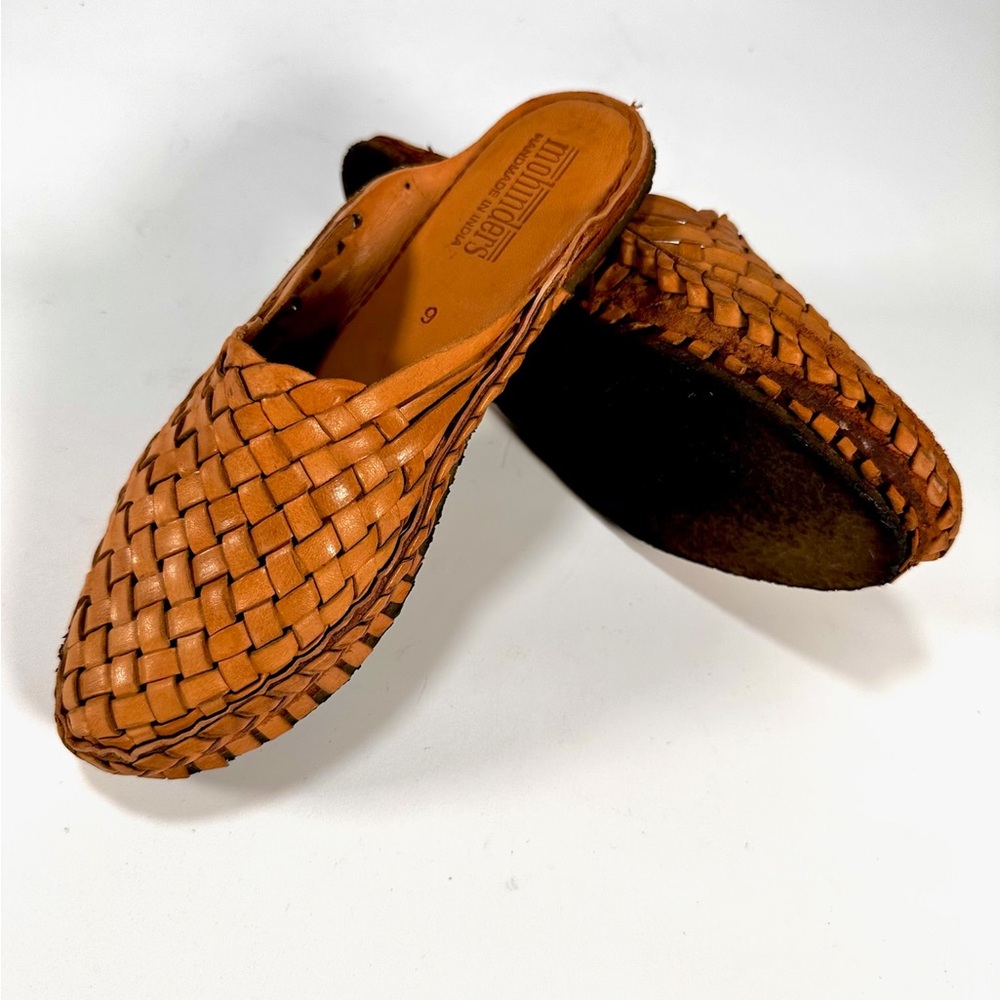 Mohinders Elegant Handwoven Leather Mule Slide Slip - Picture 9 of 13